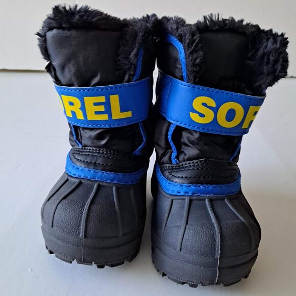 Sorel Snow Commander Insulated Waterproof Winter Boots Black Blue Toddler Size 5 - Picture 5 of 13